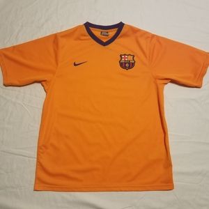 2006 FC Barcelona orange away soccer jersey